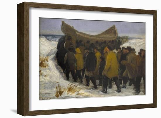 Launching the Fishing Boat-Michael Peter Ancher-Framed Giclee Print
