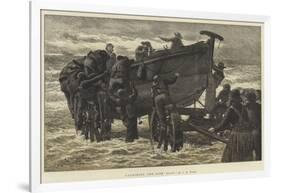 Launching the Life Boat-John Dawson Watson-Framed Giclee Print