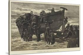 Launching the Life Boat-John Dawson Watson-Stretched Canvas