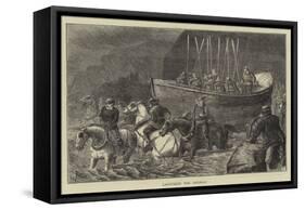 Launching the Lifeboat-William Ralston-Framed Stretched Canvas