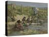 Laundresses by a Stream, Ca. 1886-1890-Eugène-Louis Boudin-Stretched Canvas