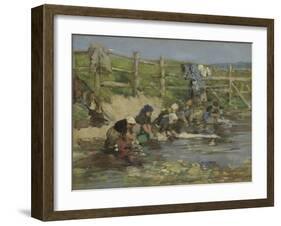 Laundresses by a Stream, Ca. 1886-1890-Eugène-Louis Boudin-Framed Giclee Print