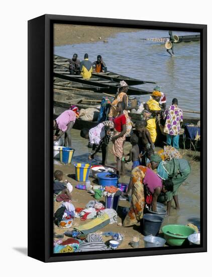 Laundry by the River, Djenne, Mali, Africa-Bruno Morandi-Framed Stretched Canvas