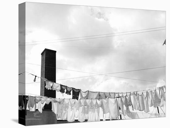 Laundry Drying on Clotheslines-Jack Delano-Stretched Canvas