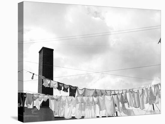 Laundry Drying on Clotheslines-Jack Delano-Stretched Canvas