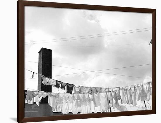 Laundry Drying on Clotheslines-Jack Delano-Framed Photographic Print