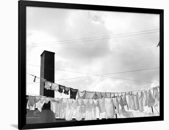 Laundry Drying on Clotheslines-Jack Delano-Framed Photographic Print