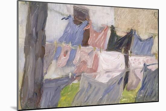 Laundry Fluttering in the Wind. Flatternde Wäsche im Wind-Franz Marc-Mounted Premium Giclee Print