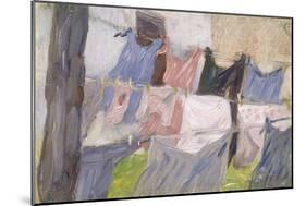 Laundry Fluttering in the Wind. Flatternde Wäsche im Wind-Franz Marc-Mounted Premium Giclee Print