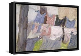 Laundry Fluttering in the Wind. Flatternde Wäsche im Wind-Franz Marc-Framed Stretched Canvas