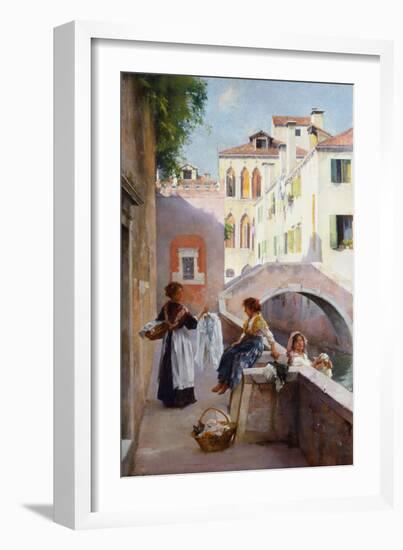 Laundry girls in Venice, 1911-Henry Woods-Framed Giclee Print