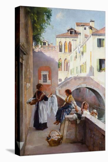 Laundry girls in Venice, 1911-Henry Woods-Stretched Canvas
