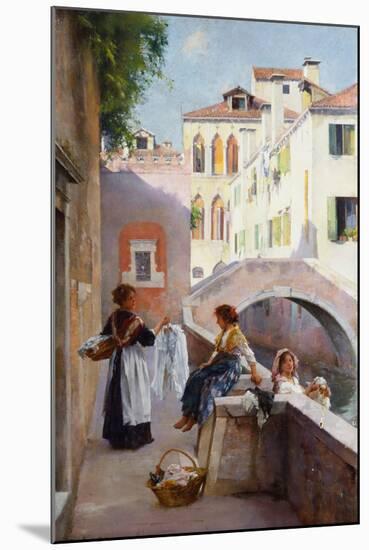 Laundry girls in Venice, 1911-Henry Woods-Mounted Giclee Print