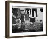 Laundry Hanging on Fence at Woodstock Music Festival-Bill Eppridge-Framed Premium Photographic Print