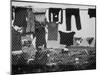 Laundry Hanging on Fence at Woodstock Music Festival-Bill Eppridge-Mounted Premium Photographic Print