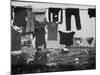 Laundry Hanging on Fence at Woodstock Music Festival-Bill Eppridge-Mounted Photographic Print