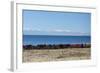 Laundry Hangs on a Wall on Isla Del Sol Along the Edge of Lake Titicaca-Alex Saberi-Framed Photographic Print