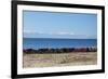 Laundry Hangs on a Wall on Isla Del Sol Along the Edge of Lake Titicaca-Alex Saberi-Framed Photographic Print