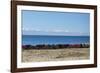 Laundry Hangs on a Wall on Isla Del Sol Along the Edge of Lake Titicaca-Alex Saberi-Framed Photographic Print