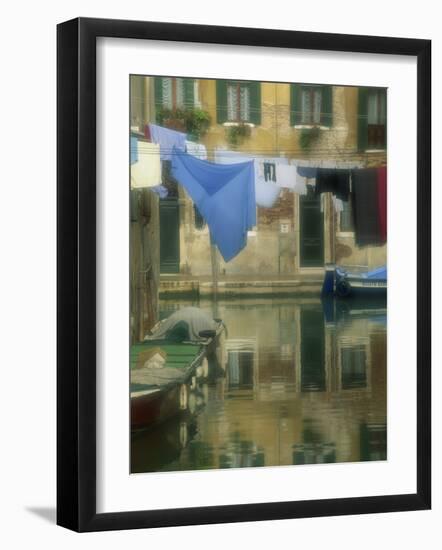 Laundry Hung over Canal to Dry, the Ghetto, Venice, Veneto, Italy, Europe-Lee Frost-Framed Photographic Print