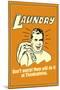 Laundry Mom Will Do It At Thanksgiving Funny Retro Poster-Retrospoofs-Mounted Poster