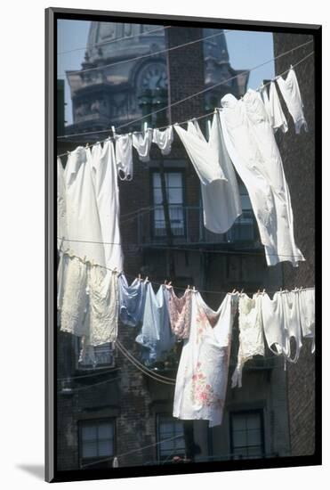 Laundry on Line in Slum Area in New York City-Vernon Merritt III-Mounted Photographic Print