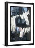 Laundry on Line in Slum Area in New York City-Vernon Merritt III-Framed Photographic Print