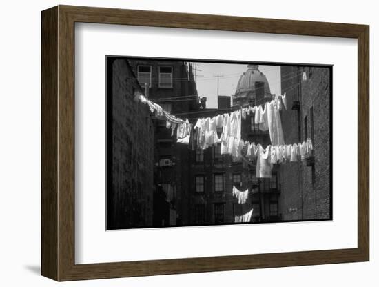 Laundry on Line in Slum Area in New York City-Vernon Merritt III-Framed Photographic Print