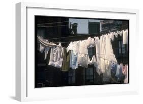 Laundry on Line in Slum Area in New York City-Vernon Merritt III-Framed Photographic Print