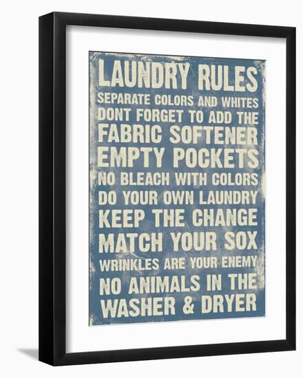 Laundry Room (Blue)-Jace Grey-Framed Art Print