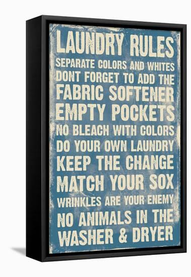 Laundry Room (Blue)-Jace Grey-Framed Stretched Canvas