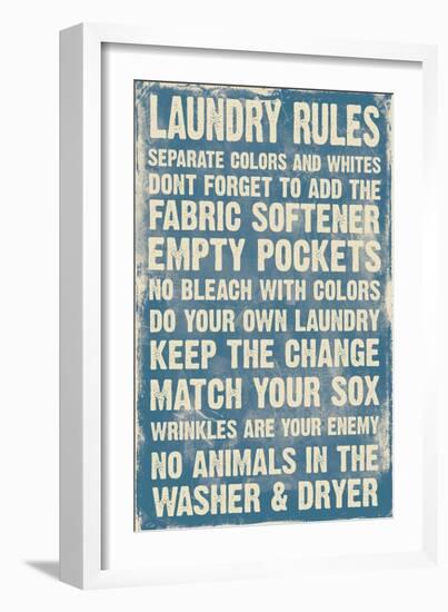 Laundry Room (Blue)-Jace Grey-Framed Art Print