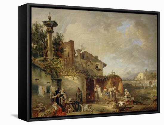 Laundry Room of Convent, 1800-1849-Giovanni Migliara-Framed Stretched Canvas