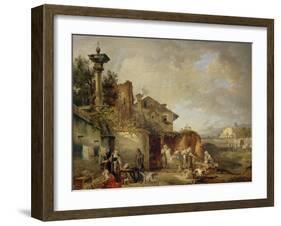 Laundry Room of Convent, 1800-1849-Giovanni Migliara-Framed Giclee Print