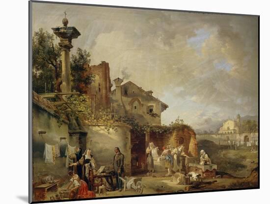 Laundry Room of Convent, 1800-1849-Giovanni Migliara-Mounted Giclee Print
