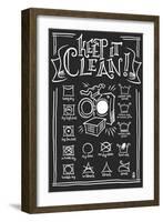 Laundry Symbols (Black)-Lantern Press-Framed Art Print