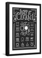 Laundry Symbols (Black)-Lantern Press-Framed Art Print