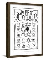 Laundry Symbols (White)-Lantern Press-Framed Art Print