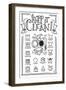 Laundry Symbols (White)-Lantern Press-Framed Art Print