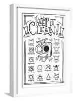 Laundry Symbols (White)-Lantern Press-Framed Art Print