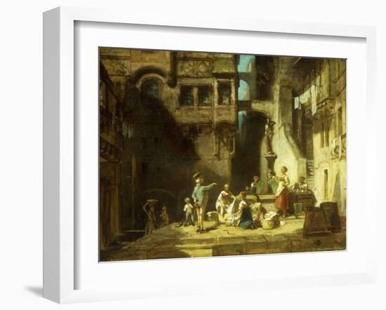 Laundry Women at the Well-Carl Spitzweg-Framed Giclee Print