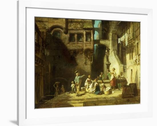 Laundry Women at the Well-Carl Spitzweg-Framed Giclee Print