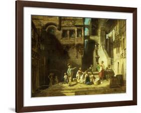 Laundry Women at the Well-Carl Spitzweg-Framed Giclee Print