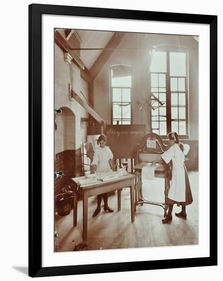 Laundry Work, Tennyson Street School, Battersea, London, 1907-null-Framed Photographic Print