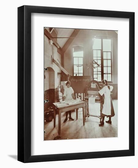 Laundry Work, Tennyson Street School, Battersea, London, 1907-null-Framed Premium Photographic Print