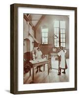 Laundry Work, Tennyson Street School, Battersea, London, 1907-null-Framed Photographic Print