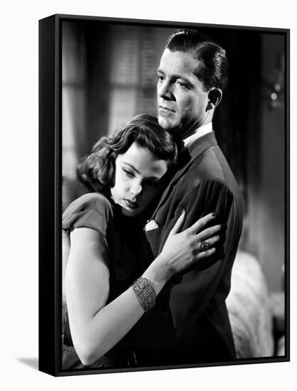 LAURA, 1944 directed by OTTO PREMINGER Gene Tierney and Dana Andrews (b/w photo)-null-Framed Stretched Canvas