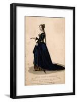 Laura de Noves, Blue Dres-null-Framed Art Print