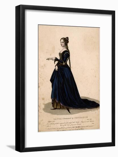 Laura de Noves, Blue Dres-null-Framed Art Print