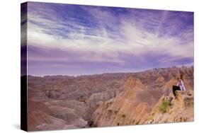 Laura Grier at Sunrise at the Badlands, Black Hills, South Dakota-Laura Grier-Stretched Canvas